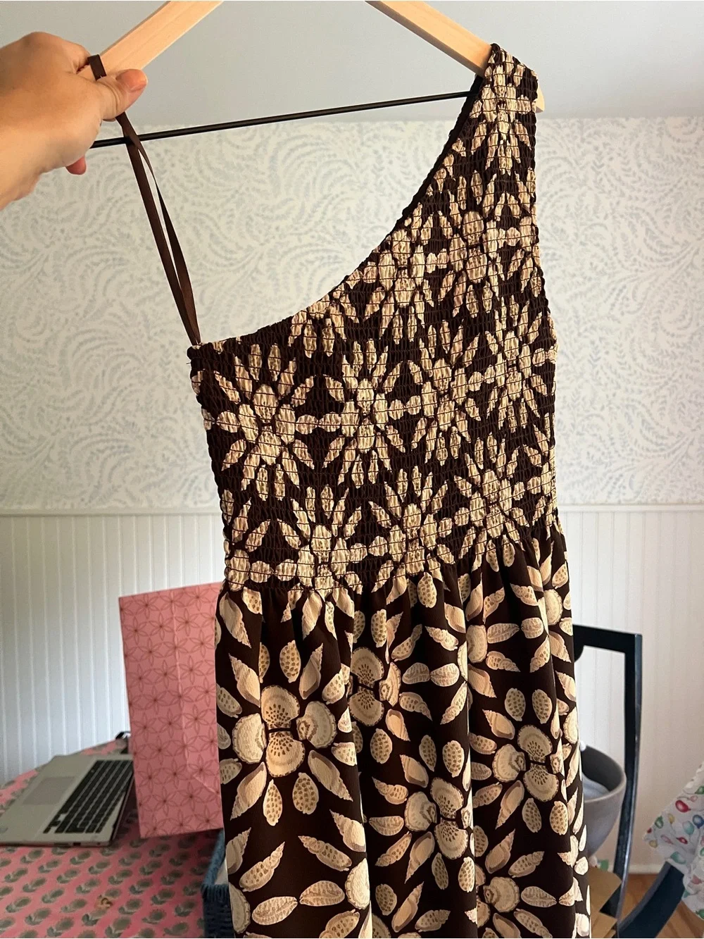 Hill House Thea Nap Dress in Chocolate Shell Mosaic Crepe Small - Picture 4 of 7